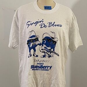DeKuyper BluesBerry Schnapps 💙 Vintage Single Stitch Graphic T-Shirt, XL